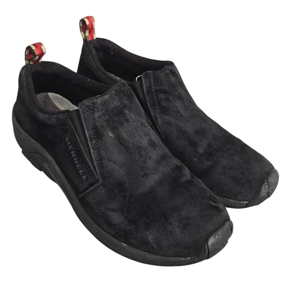 Merrell‎ Jungle Moc Black Suede Slip On Comfort Loafers Shoes J60825 Size 11.5